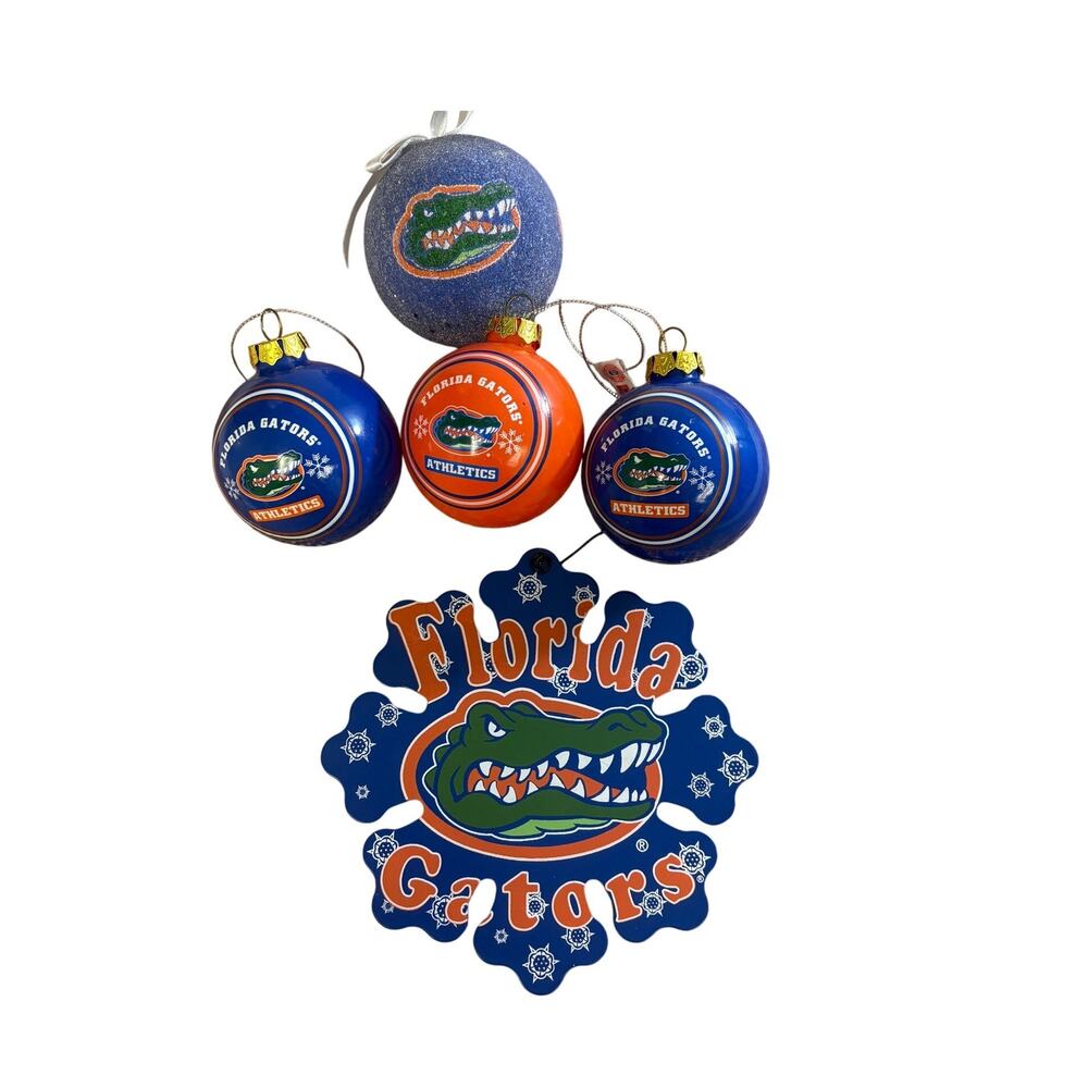 Florida Gators Christmas Ornaments Lot of 5 NCAA Holiday Decor